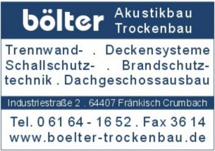 Trockenbau Hessen: b&ouml;lter  Akustikbau & Trockenbau GmbH