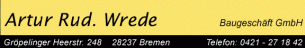 Trockenbau Bremen: Artur Rud. Wrede Baugesch&auml;ft