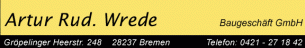 Trockenbau Bremen: Artur Rud. Wrede Baugeschäft